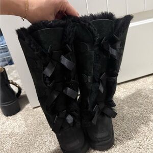 UGG Black Fur-Lined Winter Boots
